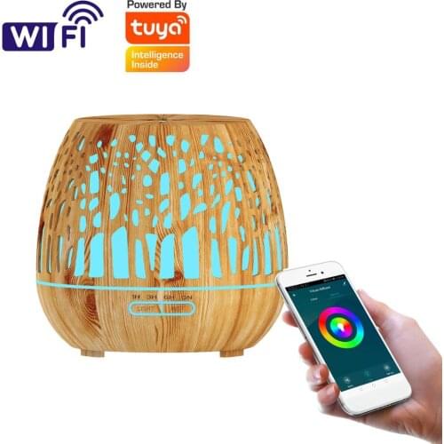 Smart WIFI Tuya Humidifier Wireless Aroma Diffuser for Home Compatible with Aromatherapy Alexa Aromatherapy Lamp for Oils 400ml