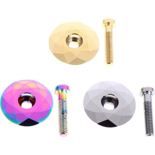 Cycling 8 inch Bike Stem Top Cap Bicycle Headset Cap Cover with Bolt Burnt Blue Bike Tools Accessories for 28.6mm Fork Head