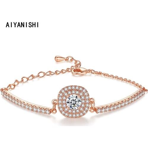AIYANISHI Vintage 18K Gold Filled Bracelet for Female Tennis Bracelets For Women Bracelet for Lover Couples Korean Fashion Gifts
