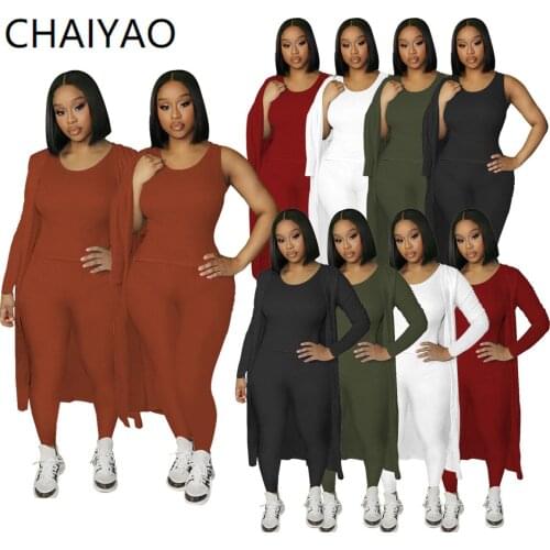 W8236 Wholesale 2021 New Latest Autumn Winter Women Clothing Sport Wear Fall 2 Piece Sets Cardigan For Women