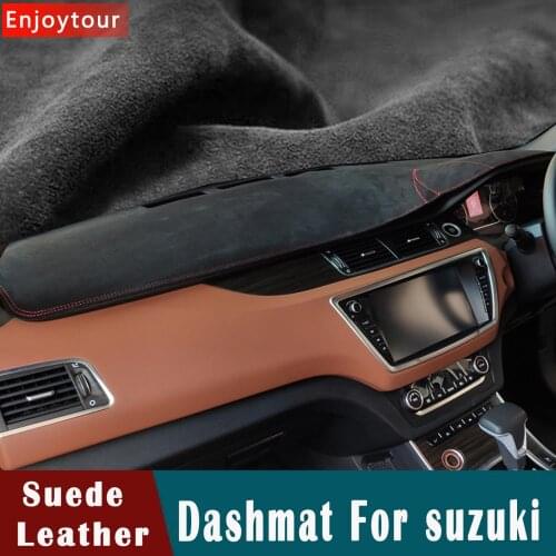 Suede Leather Dashmat Dashboard Covers Pad Dash Mat Carpet Car Accessories for Suzuki Jimny Vitara Escudo Ciaz SX4 S-Cross Alto