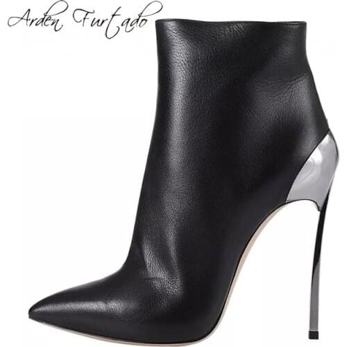 Arden Furtado 2021autumn steels high heels 12cm stilettos shoes for woman ankle boots ladies shoes female booties big size 43