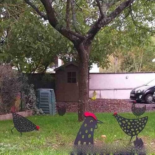 1pc Gardening Ornaments Chicken Yard Art Garden Backyard Lawn Stakes Hen Yard Decor Gift Easter Decoration
