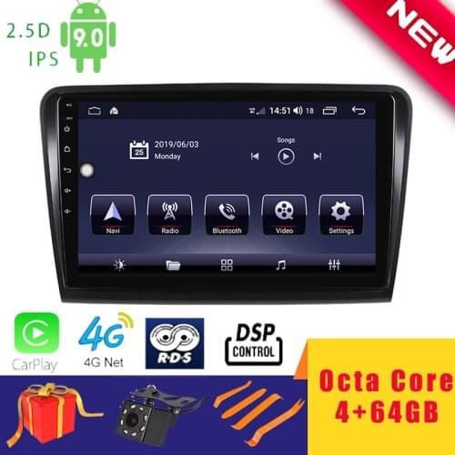 10.1" Android 10.0 Car Multimedia Player Stereo for Skoda Superb 2008~2014 Head Unit Octa Core DSP 2.5D+IPS 4G Carplay