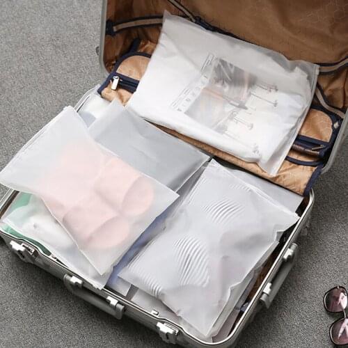 10pcs Stylish Zipper Sack Bag Waterproof Clothing Foldable Storage Bag Home Travel Sorting Bag for Women and Men