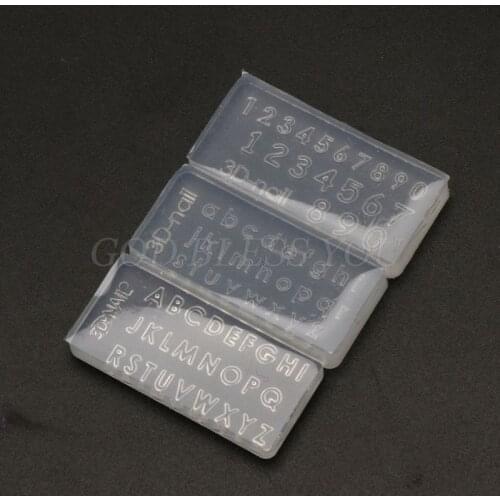 3Pcs Small Size Numbers Letters Mold Kit Alphabet Pendant UV Resin Silicone Mold Jewelry Making Tools Nail Art Crafts Drop Ship