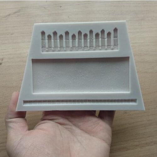 3D Fence Silicone Mold Fondant Cake Baking Tools Silicone Moulds Pastry Sugercraft Cake Decorating Tools SQ1822