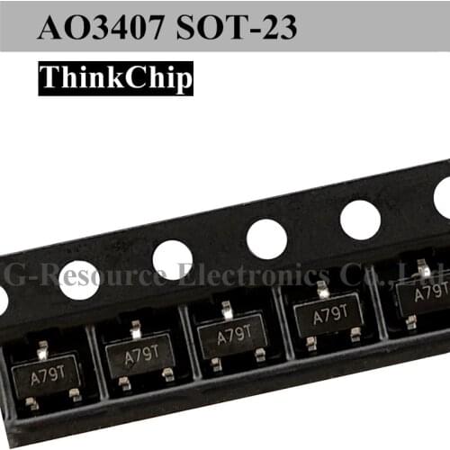50pcs) AO3407 A79T SOT-23 3407 P-Channel SMD Mosfet Transistor
