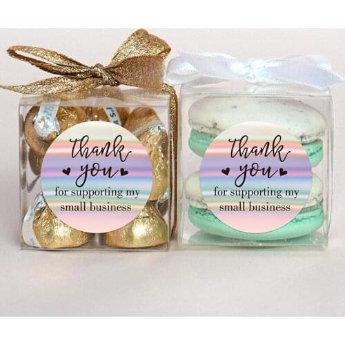 500pcs/roll Rainbow Laser Thank You Stickers Thanks Greeting Cards Party Gift Seal Labels For Envelope Shop Wrapping Supplies