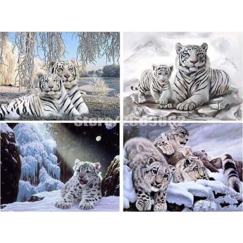 5D Diamond Painting Mosaic Tiger Full Square Drill DIY Needlework Diamond Embroidery Animal Cross Stitch Decor For Home TT1896