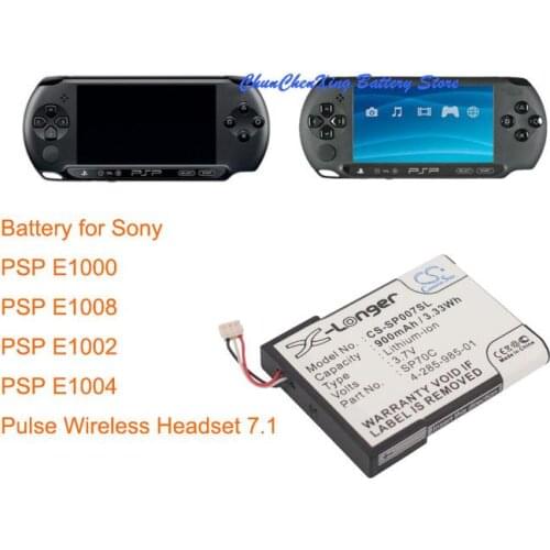 Cameron Sino 900mAh Battery 4-285-985-01, SP70C for Sony PSP E1000, PSP E1002, PSP E1004, PSP E1008, Pulse Wireless Headset 7.1