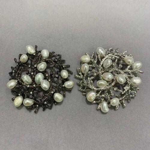 Baroque natural fresh water pearl brooch pins branch of tree birds nest brooch pins fashion women jewelry big brooch