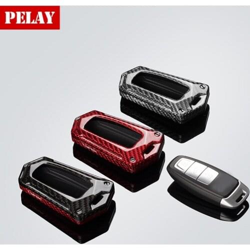 Car Key Cover Holder Shell Skin Protector Case For Audi A6l A8L A7 2019 2020 Car Accessories Carbon Fiber