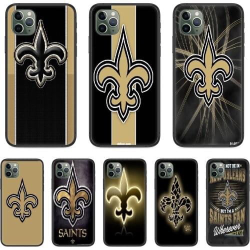 New Orleans Saints Phone Case cover For Iphone 12 11 8 7 6 5 XR PLUS X XS PRO SE 2020 MAX Mini black back tpu cell cover