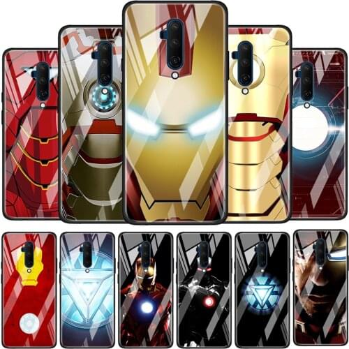 Iron Man Super Hero Tempered Glass Cover For OnePlus Z 7 8 9 7T 8T 9R Nord 5G Pro Silicone Phone Case Coque
