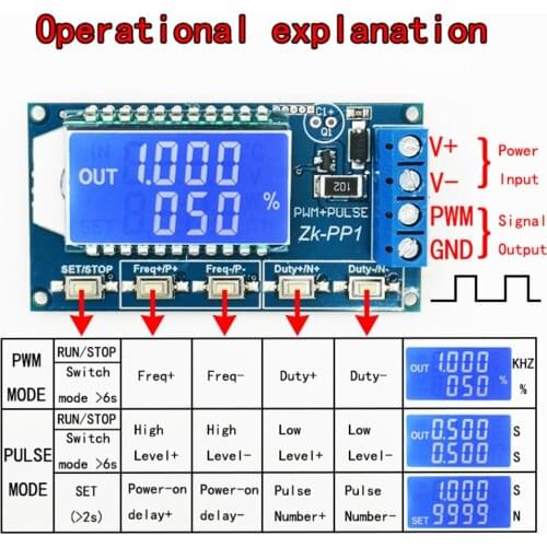 DC 3.3V-30V 1-Channel 1Hz-150KHz Dual Mode Signal Generator Square Wave LCD PWM Pulse Frequency Duty Cycle Adjustable Module