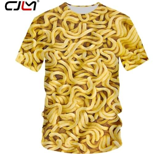 CJLM Summer Mens O Neck Tshirt Harajuku Homme New Short Sleeve 3D T Shirts men/women Printed Creative instant noodles