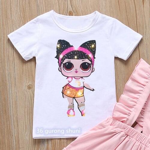 T-shirt for girls funny beautiful girl and black girl graphic print girl clothes fashion Harajuku toddler baby tshirt white tops