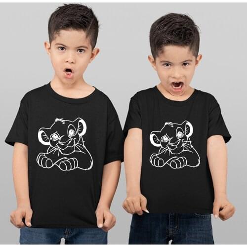 Fashion Children Lion King Simba Disney T-Shirt Casual Aesthetic Short Sleeve Summer Harajuku Kids Baby Girl Boy Tees Top