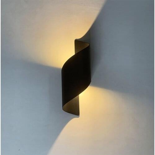 JFLED Led Spiral Wall Lamp Creative Outdoor Waterproof Button Pattern Aisle Corridor Courtyard Periphery Living Room Bedside