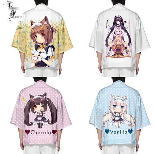 Kawaii Cute NEKOPARA 3D Printing Japanese Kimono Haori Yukata Women/Men Fashion Summer Casual Cool Short Sleeve Streetwear