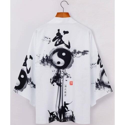 Dreastern Chinese traditional clothing kimono cardigan men samurai costume clothing kimono jacket mens kimono shirt yukata haori