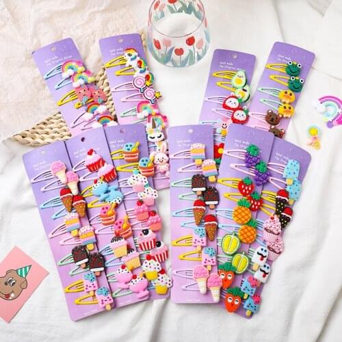 Cartoon Hot Sale Barrette Set New Fashion Fruits And Vegetables Girls Decorations Birthday Gift 2021 Exquisite Hair Accessories