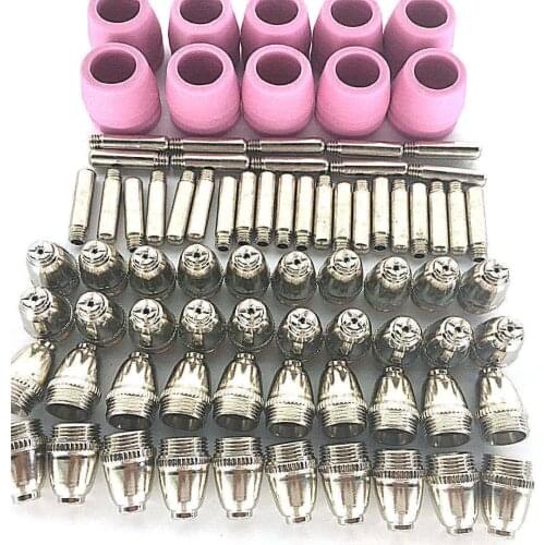 50Pcs Air Plasma Cutting Tips For SG55 AG60 Cutter Consumables Swirling Rings Electrode Shield Cups WSD-60 AG-60