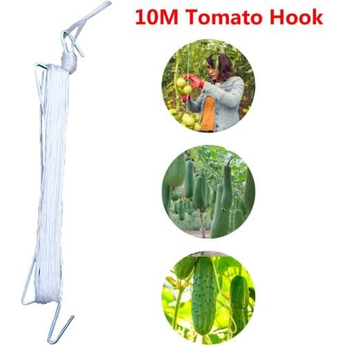 10m Tomato Hook Strapping Line Plant Growth Traction Rope Hook Vine Vegetable Planting Supplies For Tomatoes Cucumbers #W0