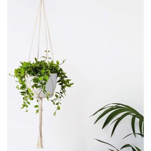 Macrame Plant Hanger Indoor Outdoor Wall Hanging Planter Basket - Cotton Rope Modern Boho Home Decor