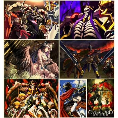 Overlord Poster Bone King Vintage Metal Tin Signs Bar Club Cafe Home Decor Comics Wall Art Poster Gifts for Anime Lovers ZSS18