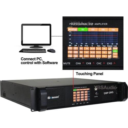 Professional 4000w dsp amplifier module dsp-20q sound pa system dsp amplifier stereo audio amplifier