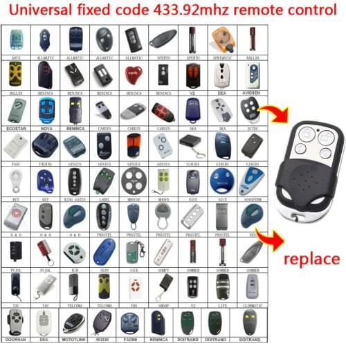 433MHZ Remote Command for DEA NOVOFERM DOORHAN GIBIDI MOTORLINE BENINCA rolling code 433.92mhz garage door opener remote control