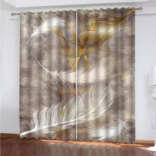 Luxury 3D Curtains Drapes For Living Room Office Hotel Three-dimensional Artistic Feather Home Wall Can Be Customized