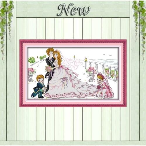 Happy everyday wedding paintings home decor counted printed on canvas DMC 11CT 14CT Cross Stitch kits embroidery needlework Sets