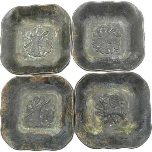 Ancient Bronze Plate, Plate, Embossed Dragon and Phoenix Play, Ball Plate, Pen, Wash Pure Bronze Pot, Ashtray Arrangement