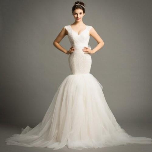 Spaghetti strap White Mermaid Wedding Gowns Corset 2020 Vestido De Novia Sexy Spaghetti Strap Mermaid Wedding dresses For Bride