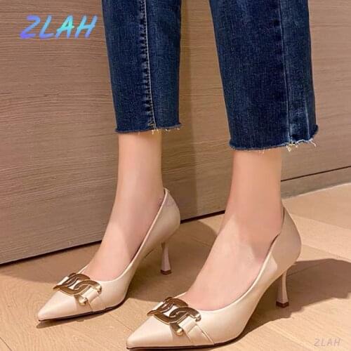 Fashion Sexy Womens High Heels Zlah Pointed Pump High Heels New Office Womens Single Shoes Women Pumps