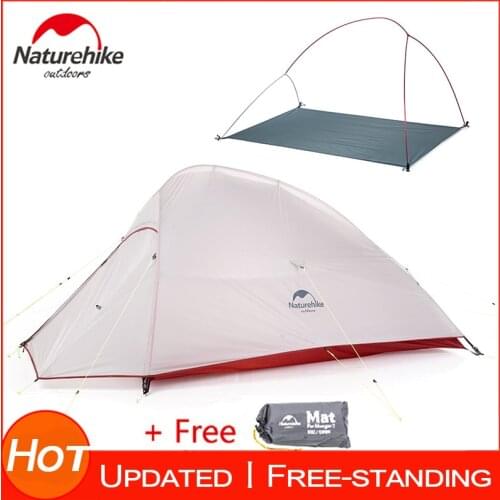 Naturehike New Updated 2 Person Dual Layer Camping Tent Waterproof Anti UV Tourist Tents For Outdoor Travel Hiking Beach Tentage