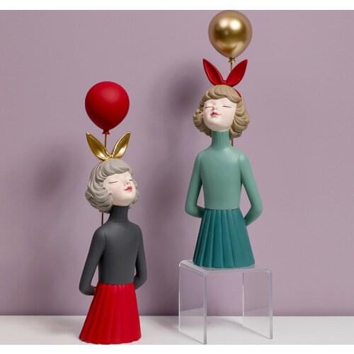 Wedding Christmas Birthday Gift Girl Ornaments, Resin Sculpture, Living Room TV Cabinet Modern Home Decoration Lady Statue Craft