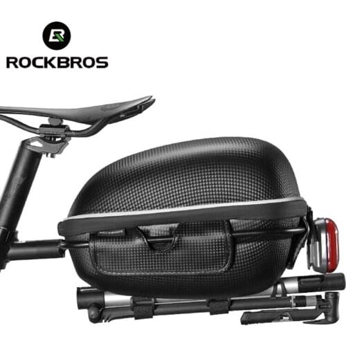ROCKBROS Bike Bag Waterproof Hard Shell Hang Rear Reflective Light Load-Bearing Saddle Bag EVA Large Capacity Seat Bicycle Bag