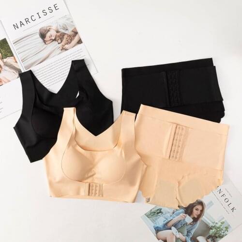 Women Bras For Women Push Up Bra Set Posture Corrector Bralette Front Closure Female Underwear