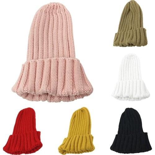 Winter Autumn Women Beanie Knitted Solid Color Hat Warmer Bonnet Casual Cap