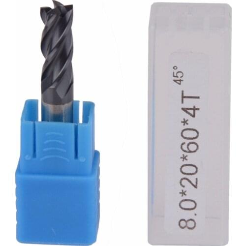 1pcs 8mm D8*20*D8*60 Four Flutes Solide Carbide Flat square End mills Router bits Spiral Bit Milling Tools