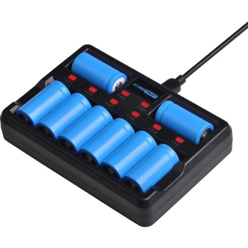 1x RCR123A 16340 Li-ion Battery Charger for Alro Wifi Camera VMC3030 VMK3200 VMS3330 3530 3430 Battery with 8-slot Charger