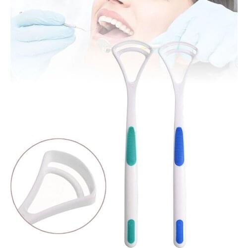 2Pcs Oral Cleaning Tongue Brush Fresh Breath Remove Plastic Tongue Scraper Cleaner Tongue Coating Oral Hygiene