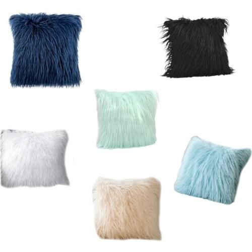 50LB Solid Color Long Plush Cushion Pillow Cover Handmade Throw Pillow Covers Home Decor Backrest Cushion Case Pillowcase
