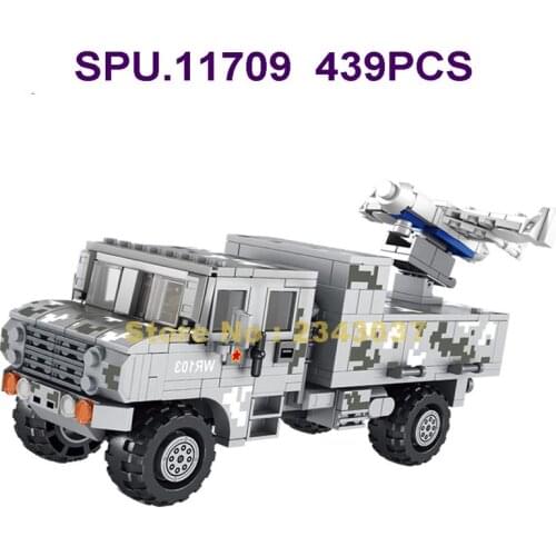 636008 439pcs Military Drone Reconnaissance Scout Car 1 Dolls Building Blocks Toy