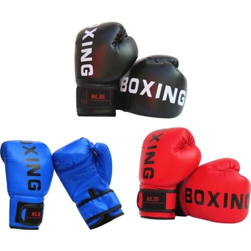 1 Pair Adult Kids Boxing Gloves For Men Women PU Sanda Karate Muay Thai Training Adults Kids Boxing Gloves Fighting Equipment