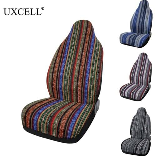 Uxcell 13color Baja Bucket Front Seat Cover Universal Stripe Colorful Saddle Blanket Seat Covers Protectors for Car Truck & SUV